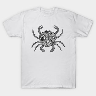 Mandala Crab (black and white) T-Shirt